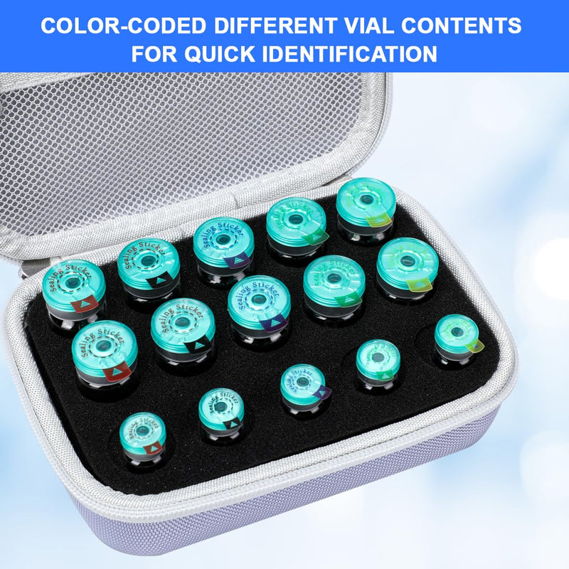 Vials Sealing Stickers 120Pcs Transparent Self Adhesive Sticker Laboratory Circle Sealing Labels for 13mm 20mm Aluminum Plastic Caps