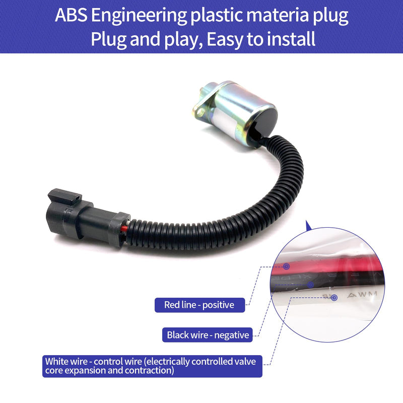 [Australia - AusPower] - 2848A278 Fuel Shut Off Solenoid 172-7209 3797073 173-1338 SA-4934-12 for Caterpillar Engine 3024C 3034 Perkins Hyster Engine UB704 Stop Solenoid 12VDC 