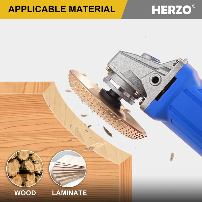 [Australia - AusPower] - HERZO Wood Sanding Disc for Angle Grinder (Diameter 125 mm x 22.23 mm), Rasp Disc Wood, Sanding Discs for Shaping 1 
