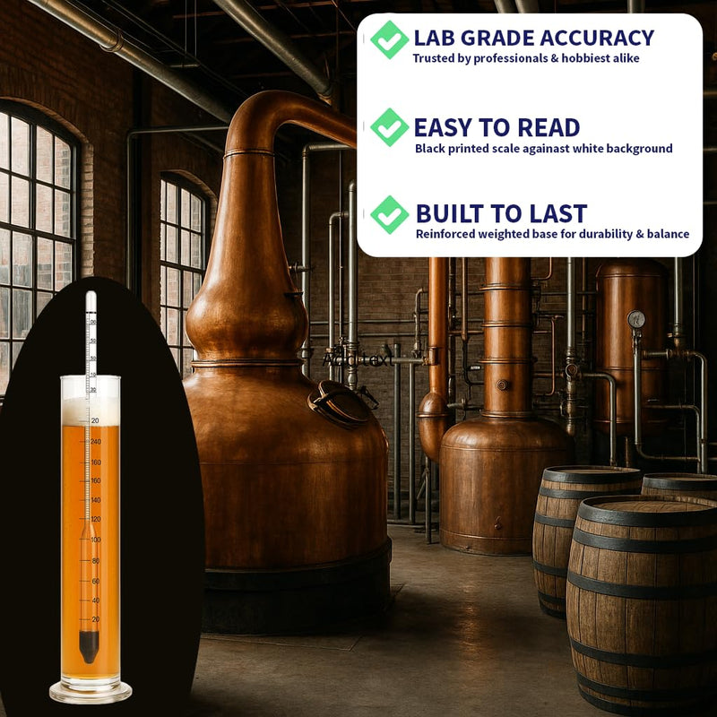 [Australia - AusPower] - Alcohol Hydrometer 0-100% Pack of 2 