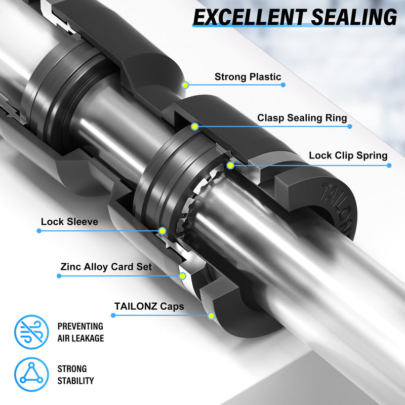 [Australia - AusPower] - TAILONZ PNEUMATIC Black 1/4 inch OD Tee Plastic Push to Connect Fittings 3 Ways Tube Connect Push Fit Push Lock PE-1/4(Pack of 10) 1/4"OD 
