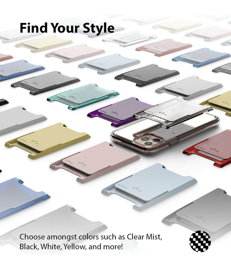[Australia - AusPower] - Ringke Slot Card Holder for Phone Case, Business Card Holder for Back of Phone, ID Credit Card Holder Stick on for Women Men, Phone Wallet Compatible with iPhone, Galaxy, and Pixel - Clear Mist Adhesive 