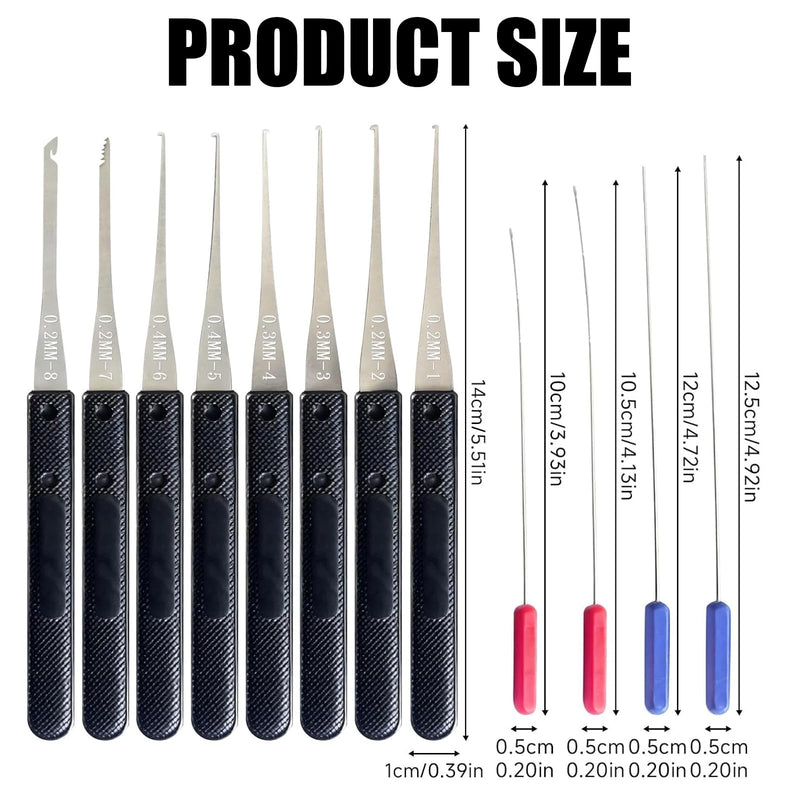 12 Piece Key Extractor Tool Set, Professional Tool for Removing Broken Keys, Locksmith Repair & Maintenance Tool for Car, Door Lock