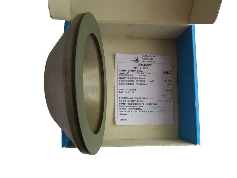 [Australia - AusPower] - Dia 6 inch (150x20mm.) Hole 1.26" (32mm.) Width: 0.8" (20mm.) Type: 12A2-45 Cup Tool Diamond Grinding Wheel for Carbide (200/160 Micron (70 Grit)) 