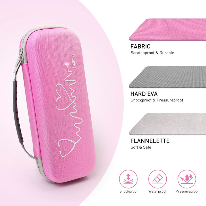 [Australia - AusPower] - Scian 13 pcs Stethoscope Case Kit, Portable Stethoscope Case Included Medical Scissor, Penlights, Nurse Accessories for Doctors Medical Students Nurses Gift, Pink 