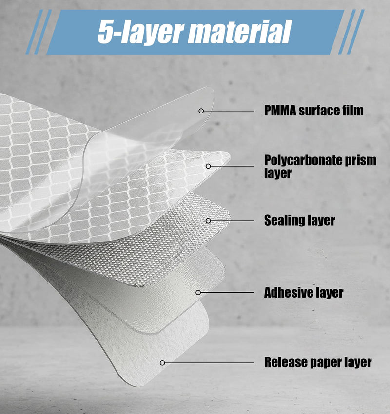 30 Pcs Reflective Stickers for Helmet, White Reflective Tape Safety White Outdoor Waterproof Tape Use on Bike/Truck/Car/Motorcycle/Clothing/Helmet 2.36" X 1.18"
