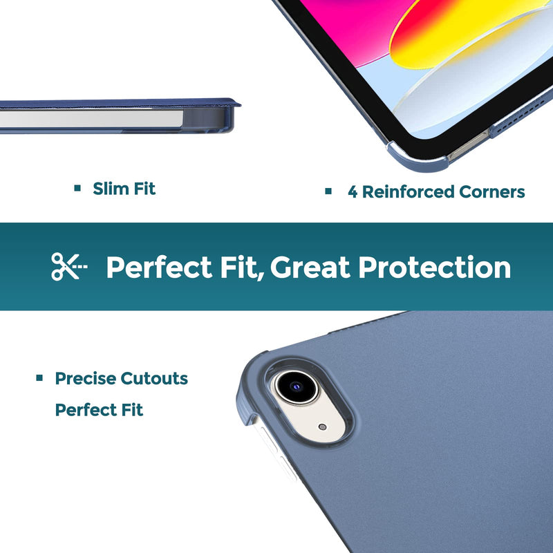 [Australia - AusPower] - for iPad 10th Generation Case 2022 10.9 Inch, iPad Cover 10th Generation iPad 10.9 Case, iPad 10 Gen Case for iPad A2696 A2757 A2777 -Navy Navy 