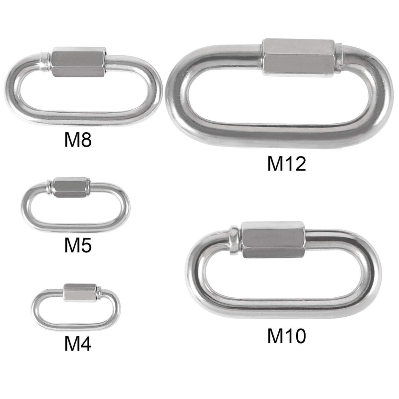 [Australia - AusPower] - 20 Pack M5 3/16 Inch Quick Link, 648 Lbs Stainless Steel Threaded Chain Connector Heavy Duty D Shape Locking Repair Link for Backpack DIY Accessories M5 20 PCS 