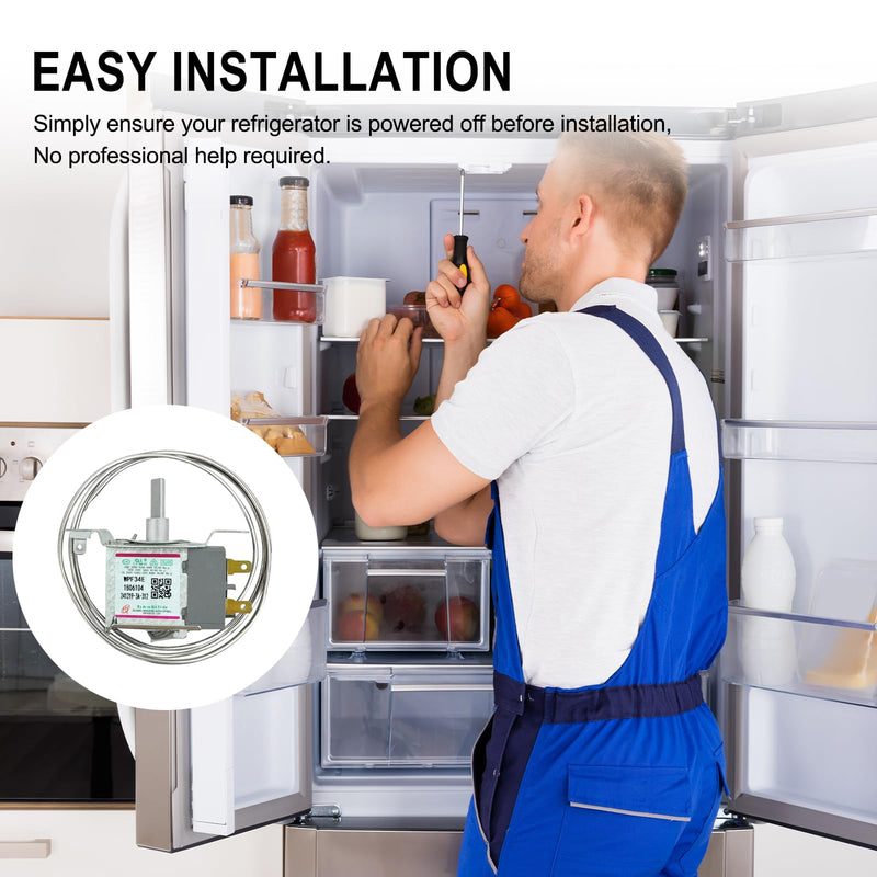[Australia - AusPower] - WPF-34E Refrigerator Thermostat Compatible with Hisense – Universal Temperature Control for Freezers, 2-Pins Sensor Probe 