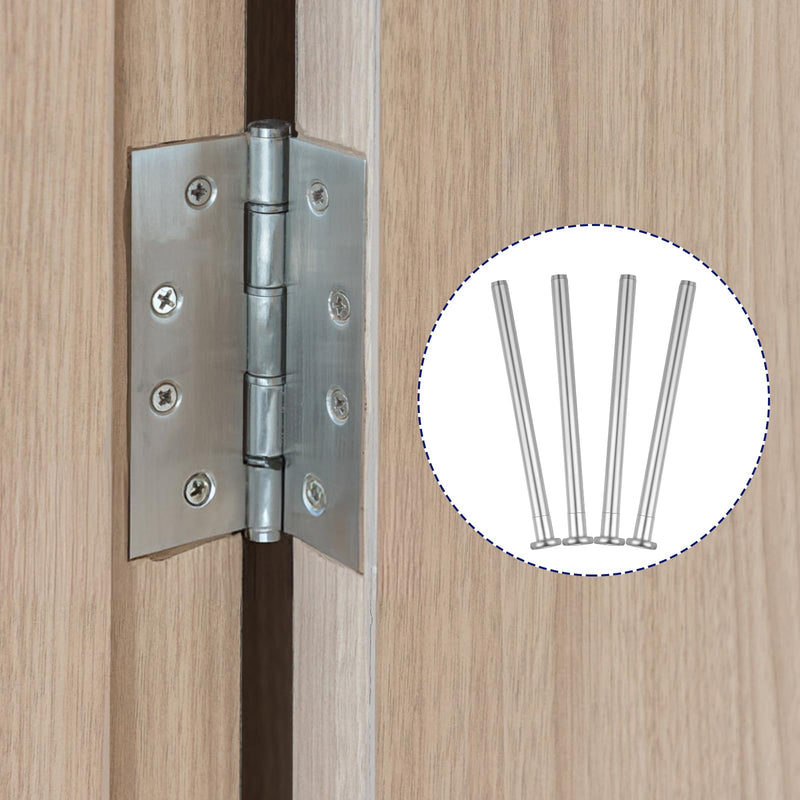 [Australia - AusPower] - 4 Pcs Door Hinge Pins, 3.5 Inches Hinge Mailbox Pin for Interior Door Security Replacement Outlet Stainless Steel Bushing Repair Kit for Repair and Replacement, Silver 