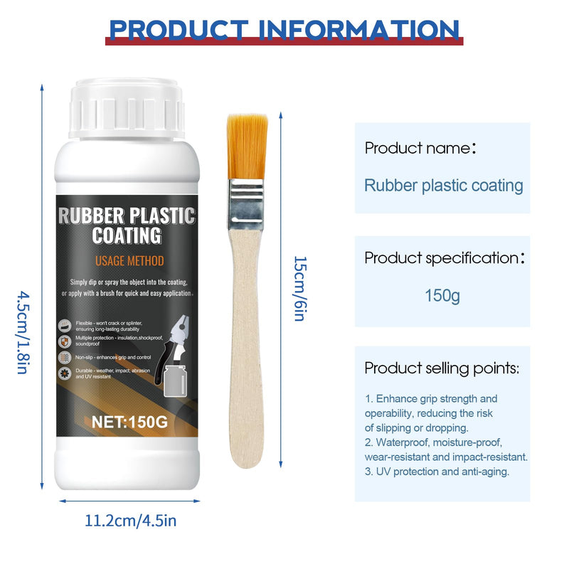 [Australia - AusPower] - Tool Dip Rubber Coating, Liquid Rubber Dip Flexible Peelable Protective Coating Rubber Coating Sealant, Waterproof, Flexible, Breathable, Slip Resistance for Tools DIY Craft, 150g Black 