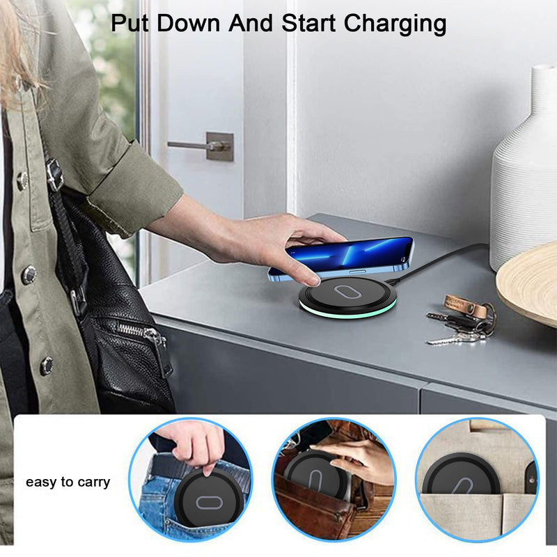 [Australia - AusPower] - Wireless Charger Samsung Fast Charging Pad for Samsung Galaxy S24/S23 Ultra/S22/S21/Z Flip 5,15W Wireless Charging Station Charger Mat with QC Adapter for Google Pixel 7a 8 7Pro 6,iPhone 15 14 13 12 Wireless Charger with QC Adapter 