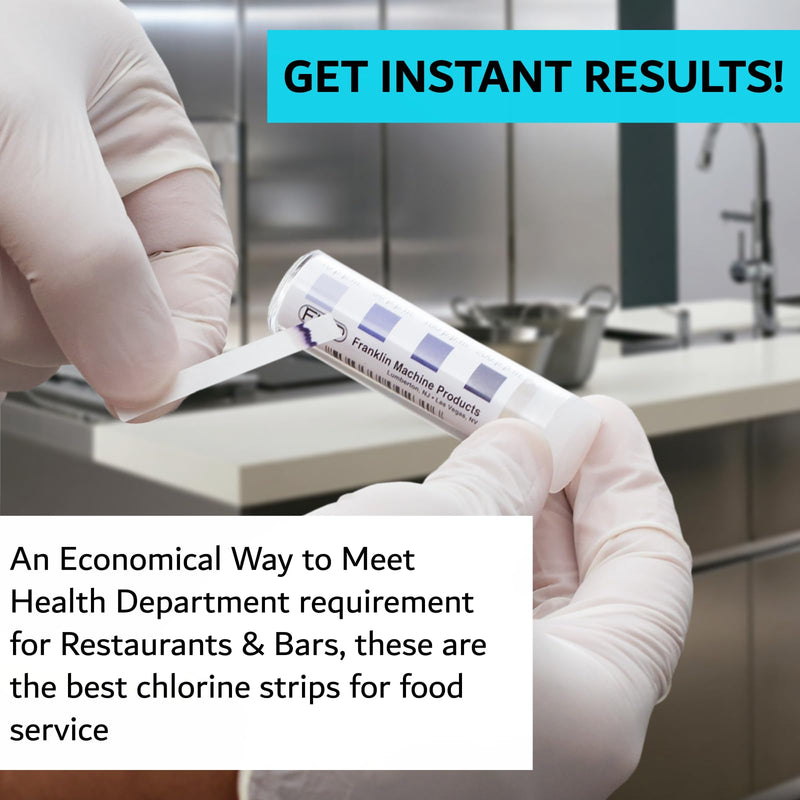 [Australia - AusPower] - Chlorine Test Strips for Restaurants & Food Services, 4 x Vial of 100 Sanitizer Testing Kits, Precise Bleach Test Strips, 0-200 PPM Testing Kit for Sanitizing Solutions by FryOilSaver Co. FMP 142-1362 400 