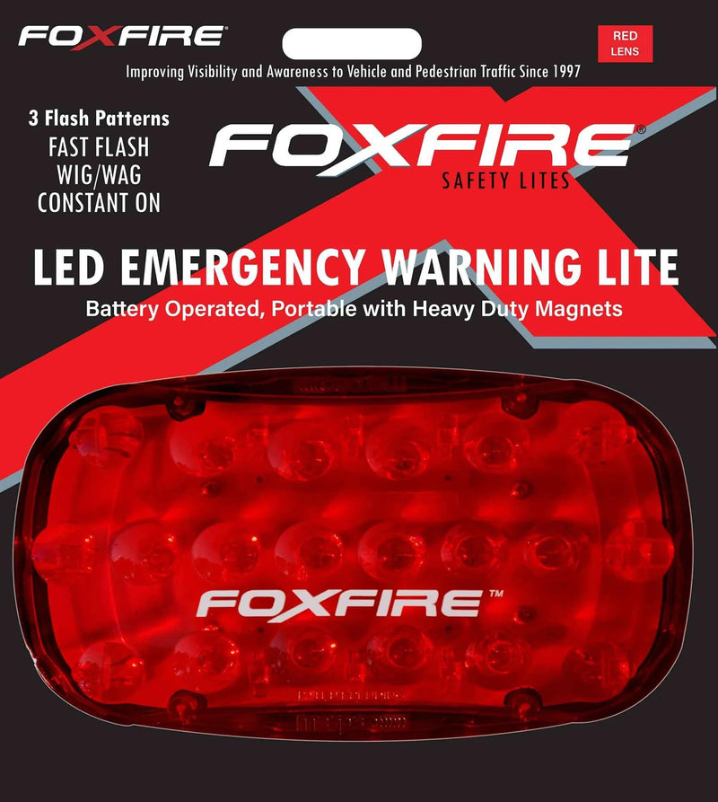 [Australia - AusPower] - FOXFIRE Safety Lites FL263-MAG90 LED Magnetic Light for Emergency Trailer Lighting, Farm Equipment, Oversized Loads, Workzone Safety (Red) Red 