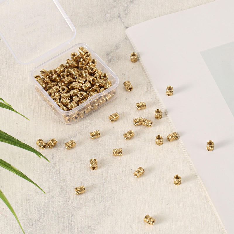 [Australia - AusPower] - 120pcs Threaded Insert, 4-40 x 5.7 x 4.6mm 3D Printing Brass Nuts Knurled Brass Nuts Female Thread Knurled Heat Embedment Nut for 3D Printing Parts Loptop Automotive Plastic Shell 
