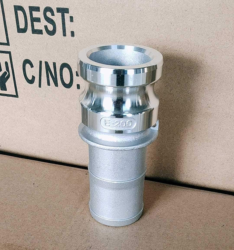 [Australia - AusPower] - 2 pcs Aluminum 2 inch camlock Fittings Type E Cam & Groove Hose Fittings, 2 inch cam Lock Fittings Male Adapter x 2" Hose Shank cam Lock Fittings 2 inch camlock Coupling 