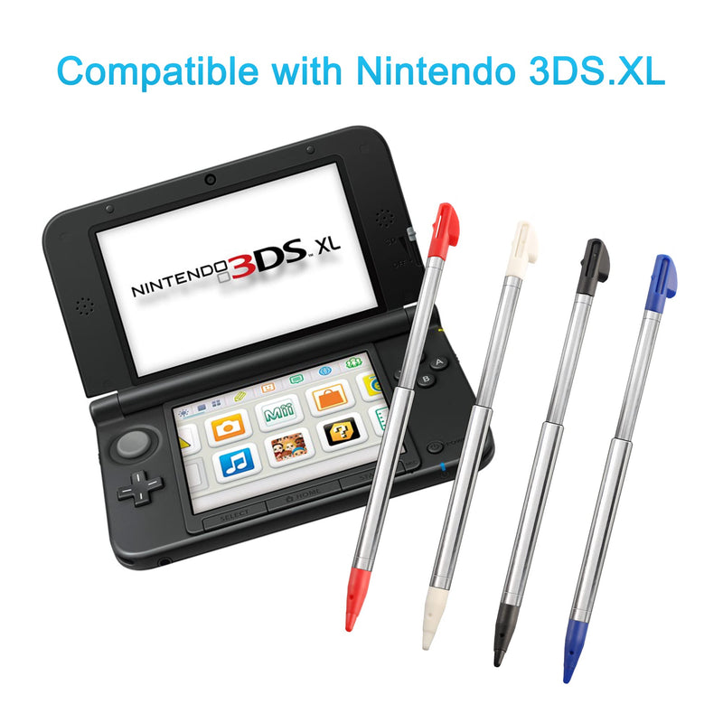 [Australia - AusPower] - 3DS XL Stylus Pen, Metal Retractable Replacement Stylus Compatible with Nintendo 3DS XL, 4in1 Combo Touch Styli Pen Set Multi Color for 3DS XL 