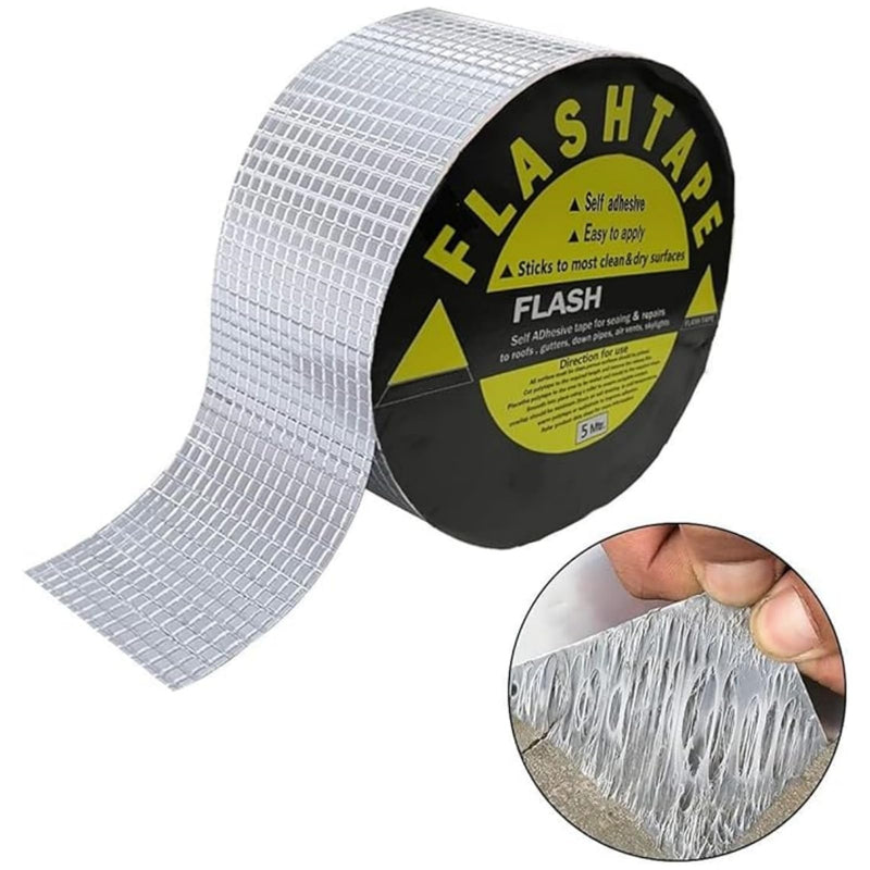 2012 Butyl Tape Waterproof Aluminum Butyl Rubber Tape 2" W X 16.4'L, Outdoor Hatch Cover Flashing Permanent Waterproof Leak Proof Repair Tape for Pipe/Metal/RV Awning/Roof Leak/Window Seal/Boat