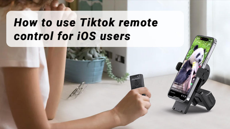 MILOUZ Remote Control Scrolling for Tiktok with Phone Stand,Page Turner for Kindle App E-Book,Bluetooth Camera Shutter Remote for iPhone, Android,iOS,iPad,Tablet (Black) Black