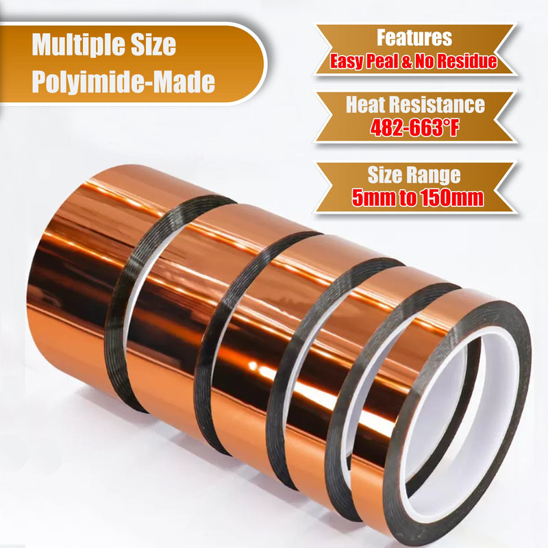 [Australia - AusPower] - Heat Tape Adhesive Heat Resistant Transfer High Temperature Tape Heat Vinyl Thermal Sublimation Press Tape No Residue for Electronics Soldering Circuit Board (10mm 108ft 3Rolls) 10mm 108ft 3Rolls 