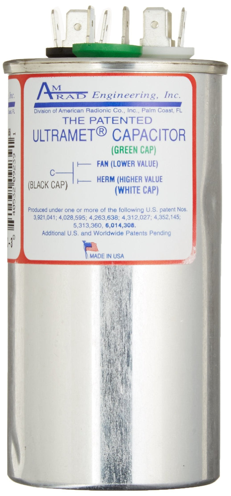 [Australia - AusPower] - AMRAD Engineering USA2235 Round USA-Made Motor Run Capacitor, 40/5 Mfd, 370/440 Vac-132340 