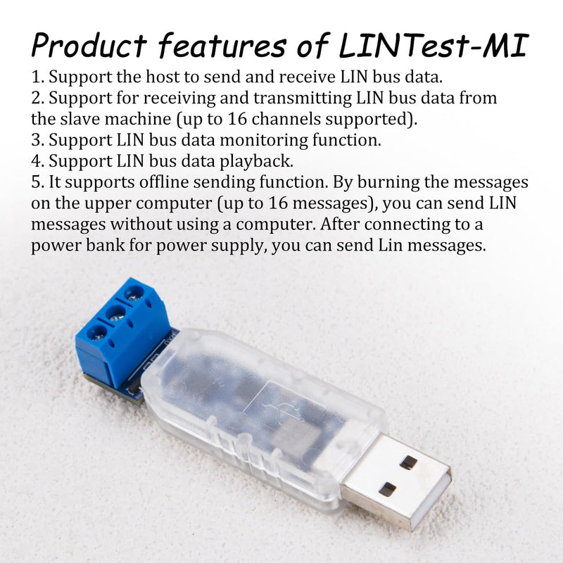 [Australia - AusPower] - ZORZA 1Pcs CAN Bus Analyzer LIN Controller Support 16 Channels USB to LIN Debugger Powerful 12V 0.5A Output for Robust Diagnostics and Debuggin 