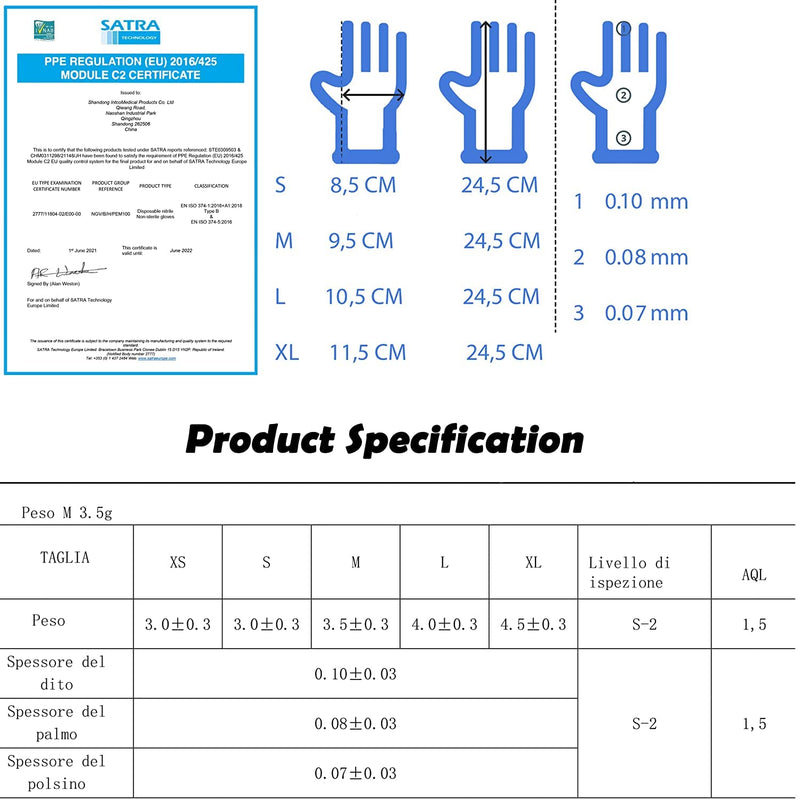 R MOVE Pack of 200 Disposable Gloves, Blue, M Nitrile Gloves, Rubber Gloves, Disposable Medical Examination Gloves, Powder-Free (Blue, M) | 200 Nitrile Gloves M Blue Powder-Free Disposable Gloves