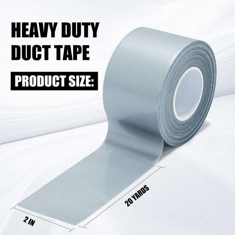 3 Pack Sliver Duct Tape ， Waterproof Heavy Duty Duct Tape,Strong Adhesive garyTape Bulk for Indoor Outdoor Repairs Tear by Hand, 60 Yards x 2 Inch Total，Bulk Value for Repairs