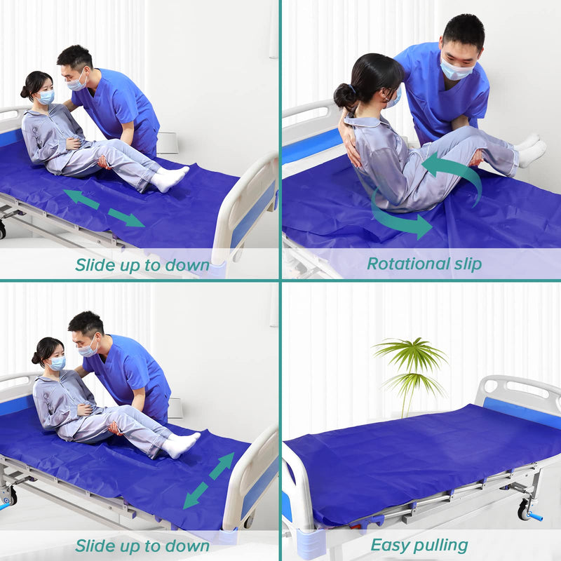 [Australia - AusPower] - Tubular Slide Sheet for Patient Transfer, Sliding Draw Sheets to Assist Moving Elderly,Slides for Cars, Hospital Bed, Home Care(Blue, 39"x79"(100x200cm) 
