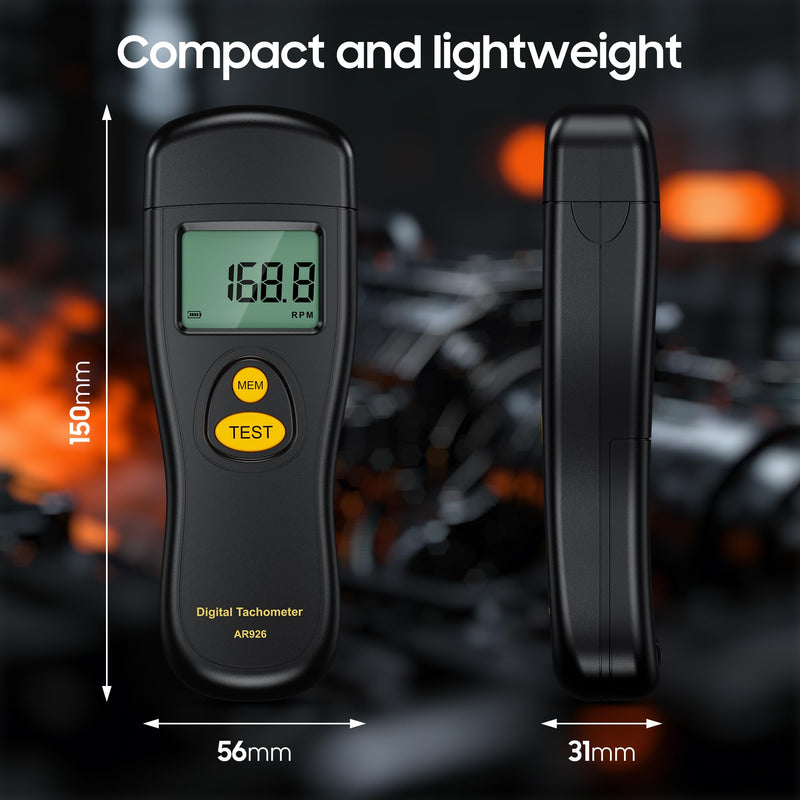 [Australia - AusPower] - Digital Tachometer, Noncontact Laser Photo Sensor with 30 to 99,999 RPM Accuracy, RPM Gauge Meter 