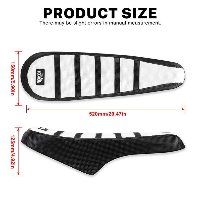 Ebike Seat Cover Upgraded for Ridstar Q20/Q20 pro EBikes Waterproof Non-Slip Seat Cover with Elastic Strap Seat Covers for Electric Dirt Bike (White with Black Ribs) White with Black Ribs