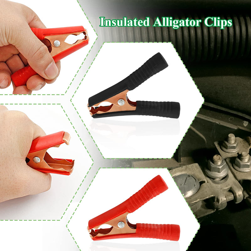 [Australia - AusPower] - 4Pcs 100A Insulated Alligator Clips Electrical Heavy Duty Alligator Clamps, Battery Replacement Cable Metal Spring Loaded Jumper Clips for Car Auto Vehicle Boat (Red & Black? 