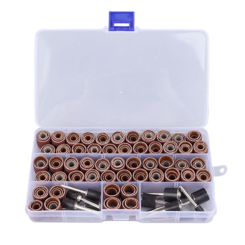 [Australia - AusPower] - Mandrel Grinding Drum Set, 168 Pieces Sanding Drum Set, Sanding Belts, Mini Drum Sander Sleeves with 12 Mandrels, Sanding Drum Mandrel Set, Drum Grinder 