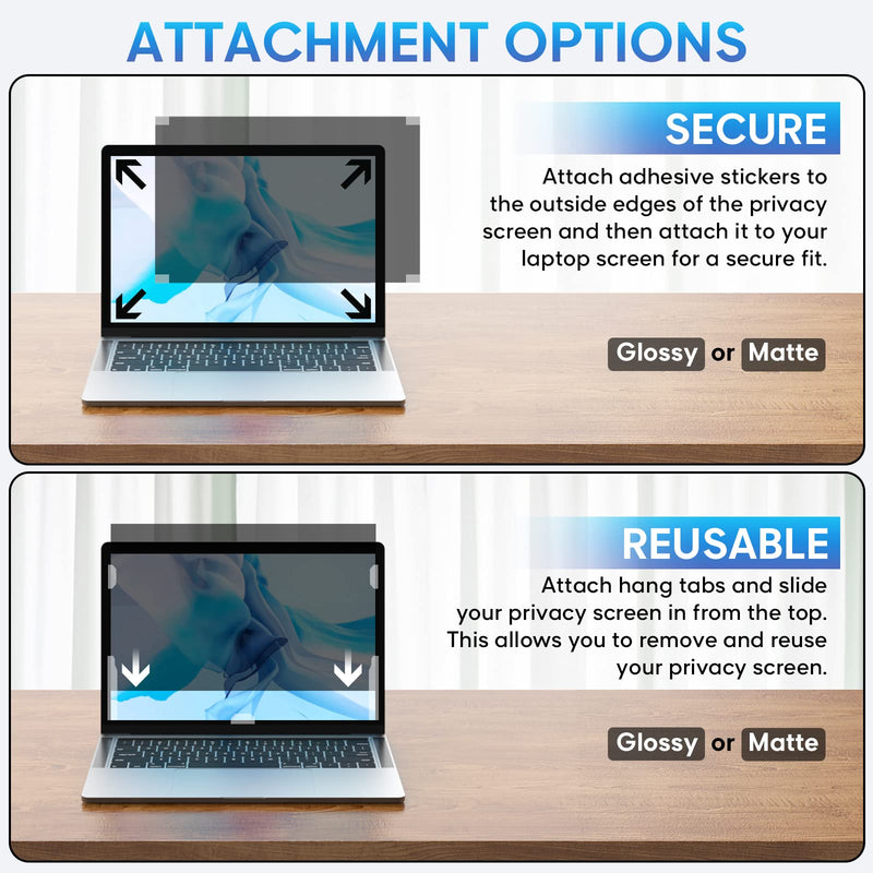 [Australia - AusPower] - Laptop Privacy Screen 16 Inch, Removable 16:10 Aspect Privacy Filter Screen Protector for 16 Inch Laptop, Privacy Screen Anti Peeping Privacy Screen 16 in 