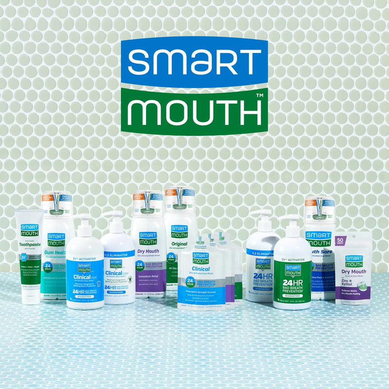 SmartMouth Anti-Cavity + Zinc Toothpaste - Fluoride for Cavity Prevention - Remineralizes Enamel - Sensitive Whitening - Alcohol-Free, Sugar-Free & Gluten-Free - 6 oz, 3-Pack