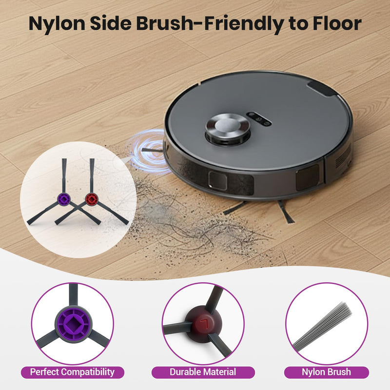 E20 Plus Replacement Parts for Eureka E20 Plus Robotic Vacuum Cleaner Parts with 2 Roller Brush, 4 HEAP, 6 Mops, 8 Side Brushes,1 Screwdriver, 1 Clean Brush E20 Plus Replacement Parts