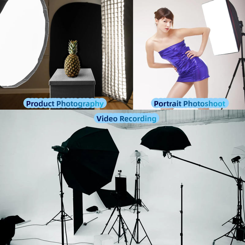 2Pcs 135W Light Bulb 5500K CFL Roas Daylight Spiral Softbox Lighting Kit Bulb in E27/E26 Socket for Photography Photo Box