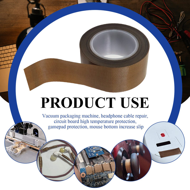 [Australia - AusPower] - PTFE Coated Fiberglass Teflon Tape High Temperature, Insulation PTFE Fabric Tape Adhesive Teflon Strips 0.18mm Thick for Weston Vacuum Sealer Machine (1.2in x 32.8Ft) 1.2in x 32.8Ft 