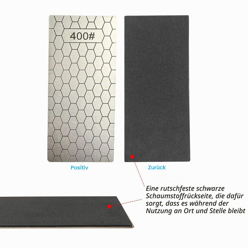 Set of 4 400/600/1000/1200 Diamond Sharpening Stones for Kitchen Appliances and Outdoor Use, Silver