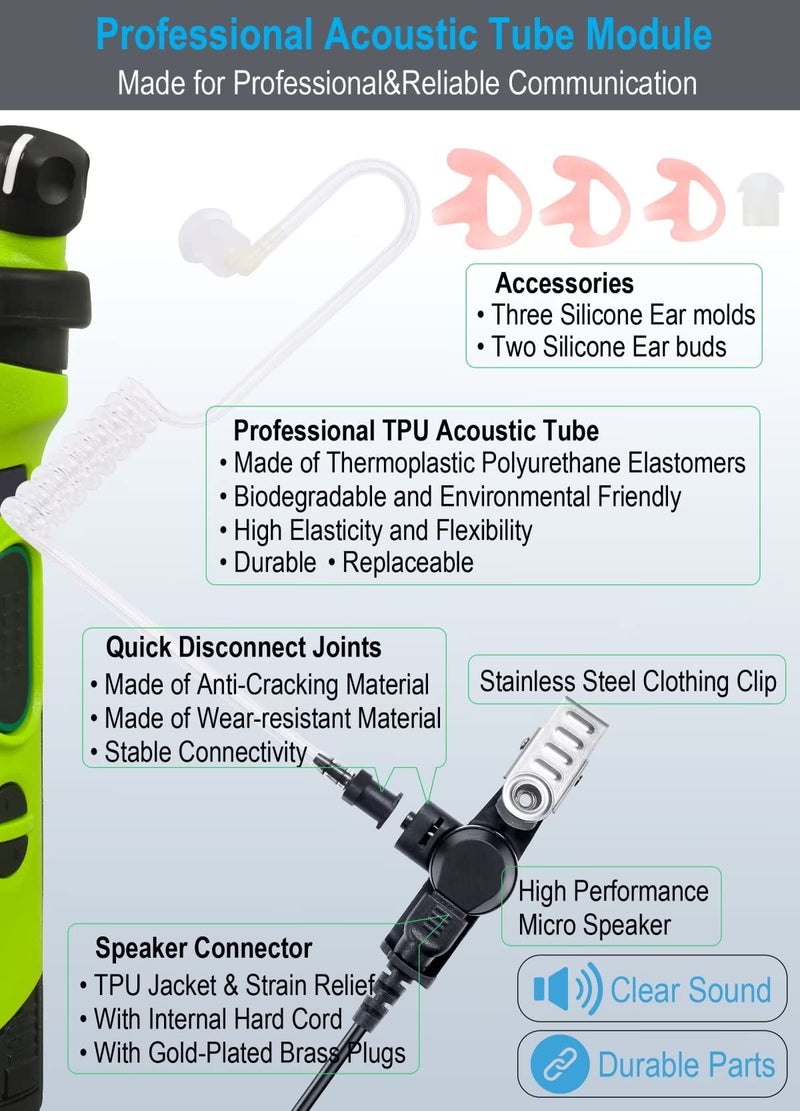 [Australia - AusPower] - commountain APX 6000 XPR 7550e Earpiece w/Mic Compatible for Motorola Radios APX 8000 APX 7000 4000 XPR 7580e 7380e XPR 7550 7350e 7350 APX6000 APX7000 APX8000 XPR7550 XPR7550e, Surveillance Headset For users below 6 feet tall 
