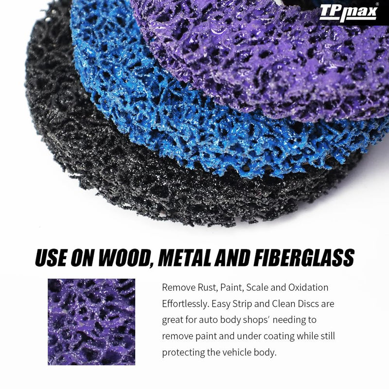 [Australia - AusPower] - Ur-Excellent 4-1/2" x7/8'' Stripping Discs Rust Remover Wheel Remove Paint and Oxidation Poly Strip Wheel Disc Abrasive Angle Grinding Wheel - 3 Pack(Purple/Blue/Black) 4-1/2" x 7/8'' 3.0 
