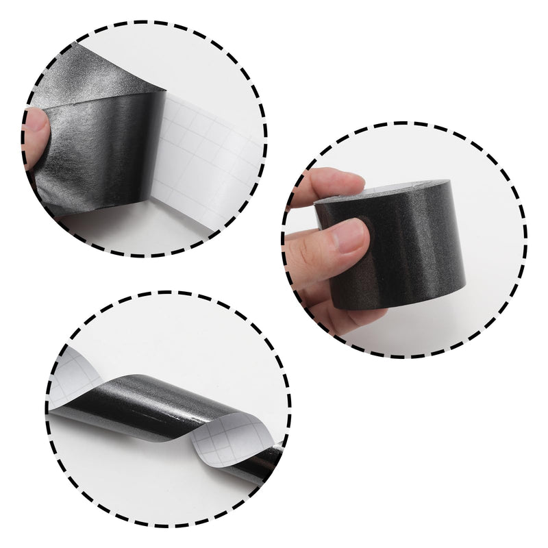 Lilaly 2 inches x 32 feet Wood Grain Repair Tape,Imitation Wood Grain Tape,Widely Used for Tables, Doors, Floor and DIY(Black) Black