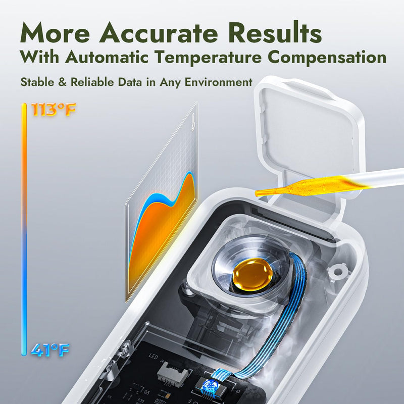 [Australia - AusPower] - AI Digital Brix Refractometer with ATC, APP Sync & AI Analysis, 0-55% Range, ±0.1% Accuracy, Waterproof & Rechargeable, for Fruits, Vegetables, Juices & Beverages 