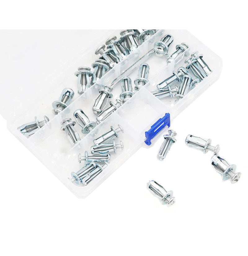 [Australia - AusPower] - binifiMux 32-Pack M4 M5 M6mm Jack Nuts Assortment Kit, Petal Nuts, Expansion Nut, Thin Fixings Dowels with Screws Assembly for Hollow Wall Iron Skin Line Use in Thin Soft Wall Assorted M4 M5 M6 
