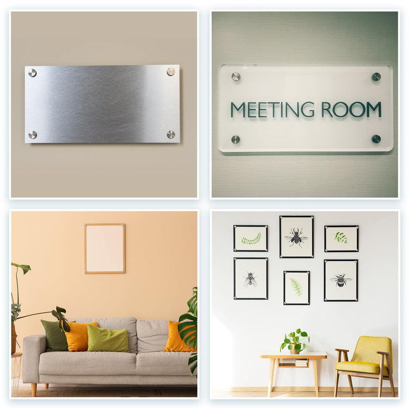 [Australia - AusPower] - PATIKIL 1/2" x 0.8" Standoff Screws, 12 Pack Stainless Steel Wall Mount Sign Standoffs Mounting Hardware Advertising Nail for Hanging Acrylic Picture Frame, Silver 1/2" x 0.8" 
