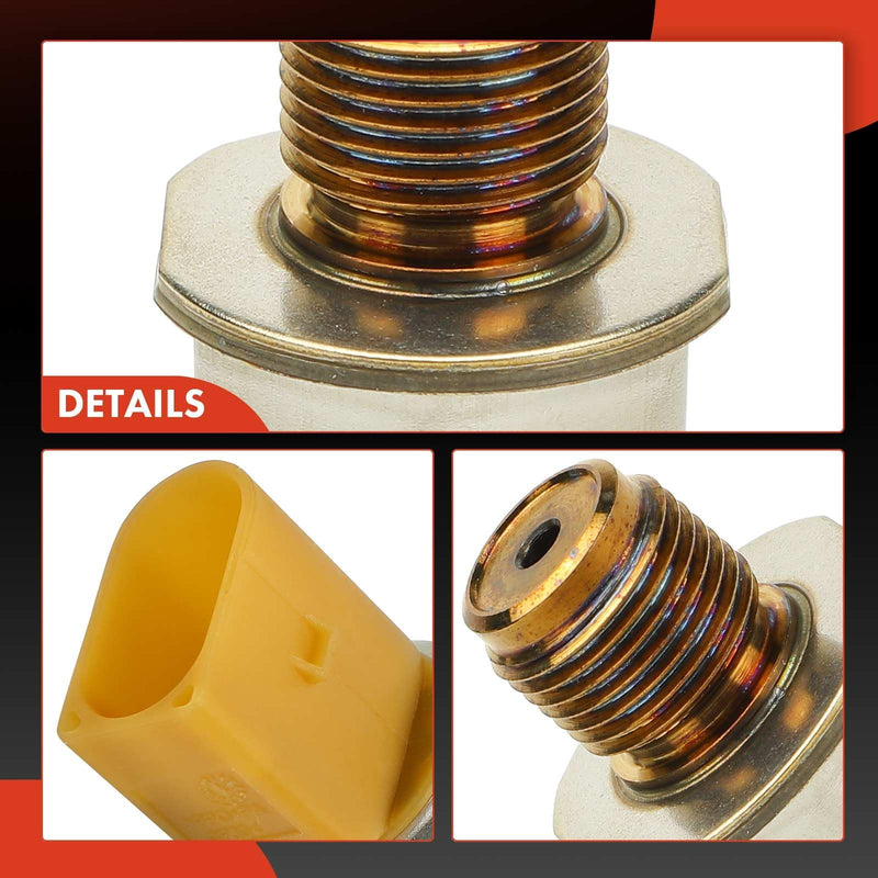 A-Premium Fuel Injection Pressure Sensor [3 Pins] Compatible with Volkswagen Jetta 2009-2015, Passat 2012-2013, Golf 2010-2014, Beetle 2013-2015 & Audi A3 2010-2013 - L4 2.0L