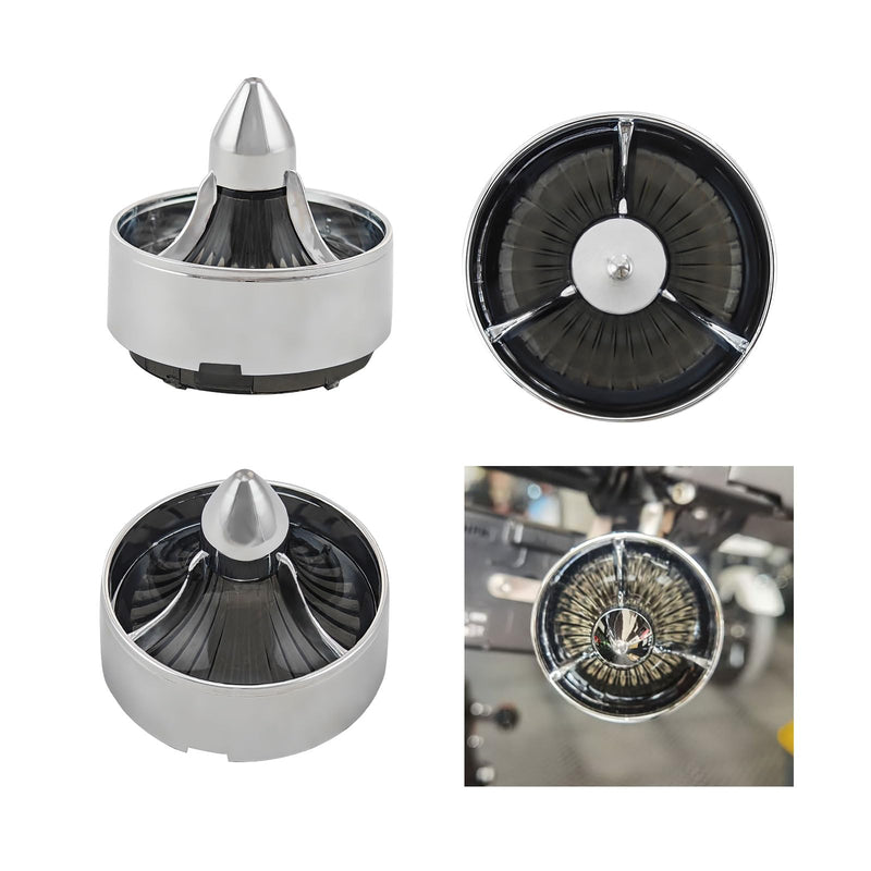 [Australia - AusPower] - FATECIM 2" Turn Signal Light Turbine Replacement Smoke Lenses Covers for Softail Street Road Glide Fat boy Sportster Dyna Deluxe Bikes Snap On repl. OEM# 68973-00 Chrome Bezel Turbine / Chrome / Smoke Lenses 