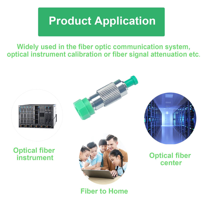[Australia - AusPower] - 5Pcs 5dB FC-APC Fiber Optic attenuator, Fiber Signal Attenuation Converter, FC Ferrule Inserts Connector 