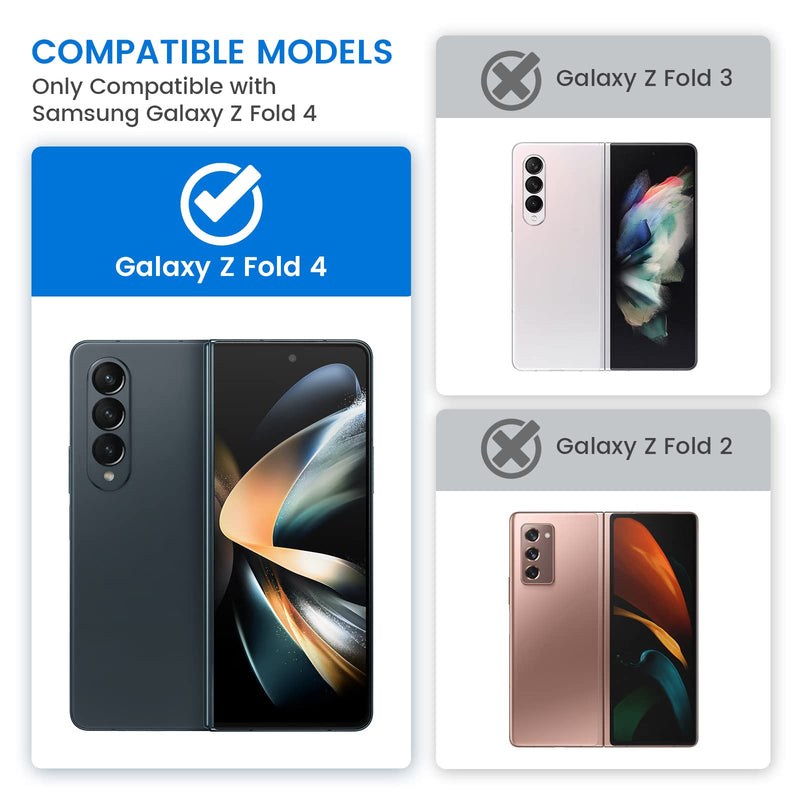 [Australia - AusPower] - VEGO for Galaxy Z Fold 4 Case with S Pen Holder, [Hinge Protection][360°Ring Magnetic Kickstand][Slide Camera Cover][Front Screen Protector] Protective Armor Case for Samsung Galaxy Z Fold 4- Black 