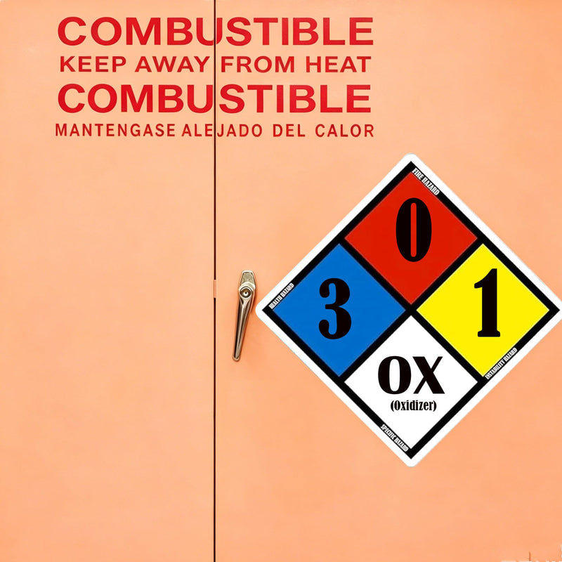 NFPA Adhesive Label Kit 17 INCH Hazardous Diamond Laminated Vinyl Kit Labels NFPAS Signs Includes 4 Blank Placards,30 Numbers Digits,42 Hazard Symbols for Industrial Warning Sticker